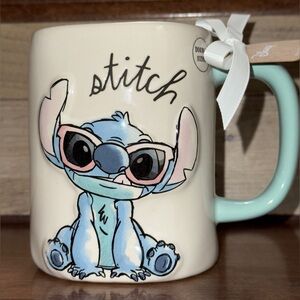 Cute 🥰 Rae Dunn Disney Stitch Mug- “ALOHA” Ceramic Coffee Cup- LILO & Stitch